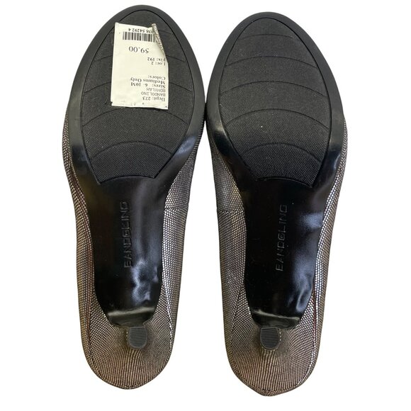 Bandolino Women’s Silver Metallic Finish Peep-Toe Mylah Heels Size 7.5 - Picture 8 of 10
